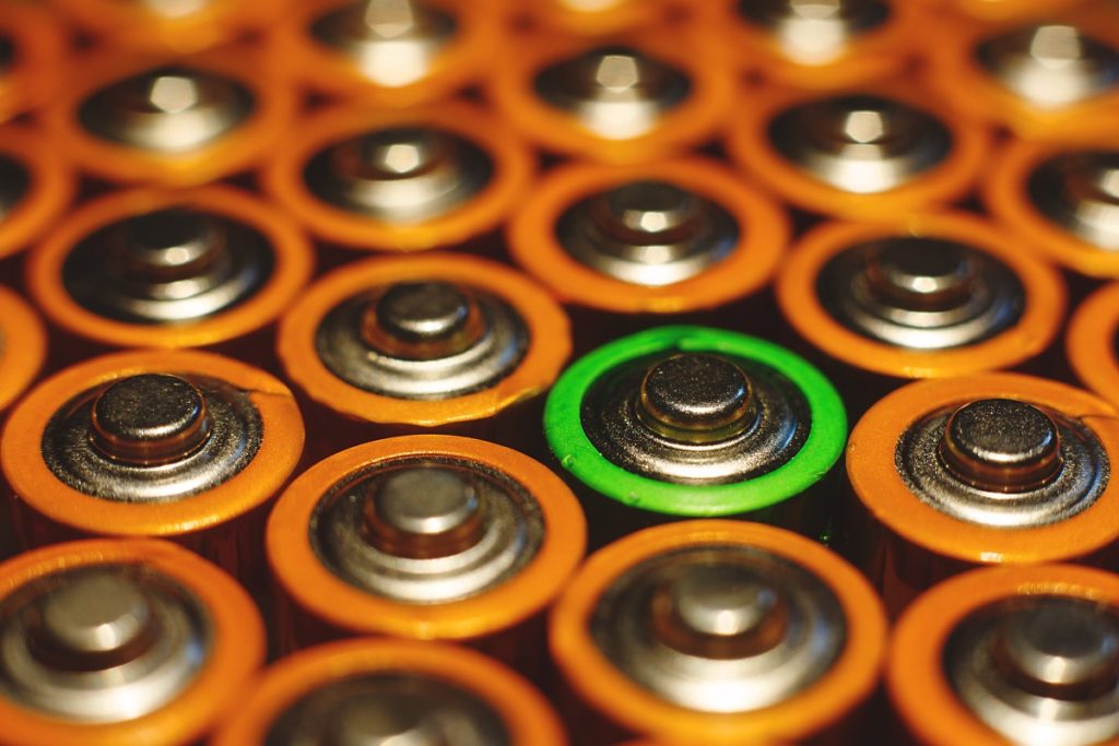 Orange and green batteries