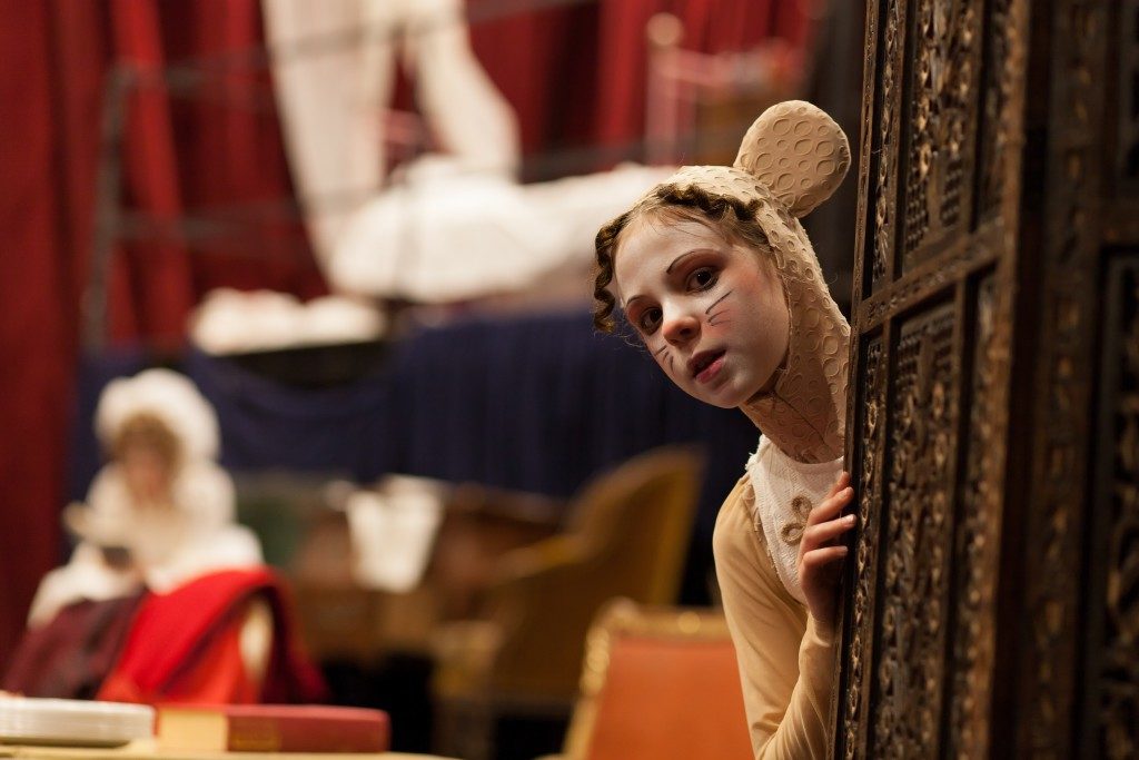 young actress in a mouse costume