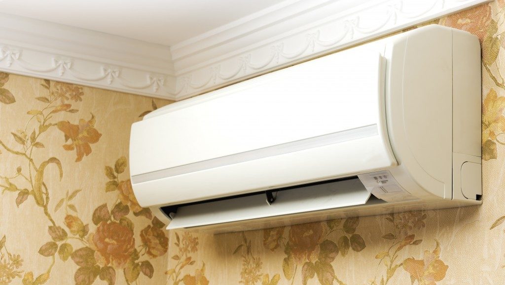 Air conditioning unit inside a room