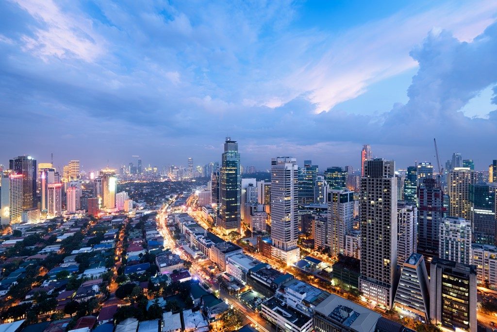 aerial view of a busy city