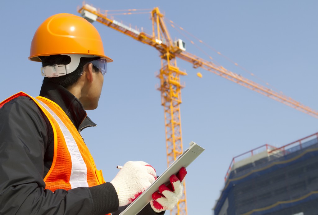 checking heavy equipment