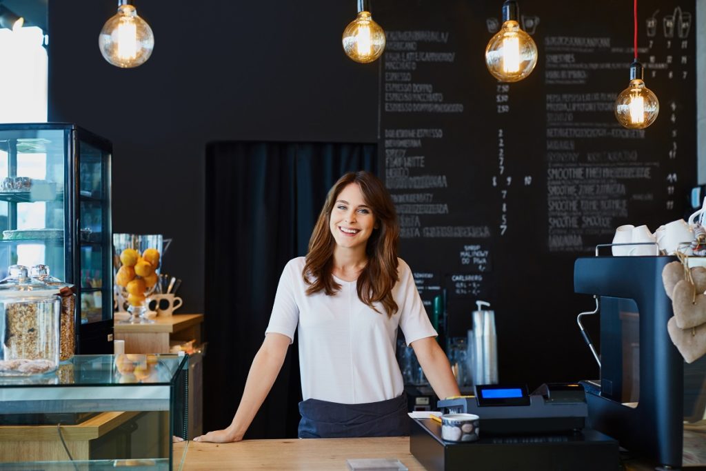 Woman managing a business