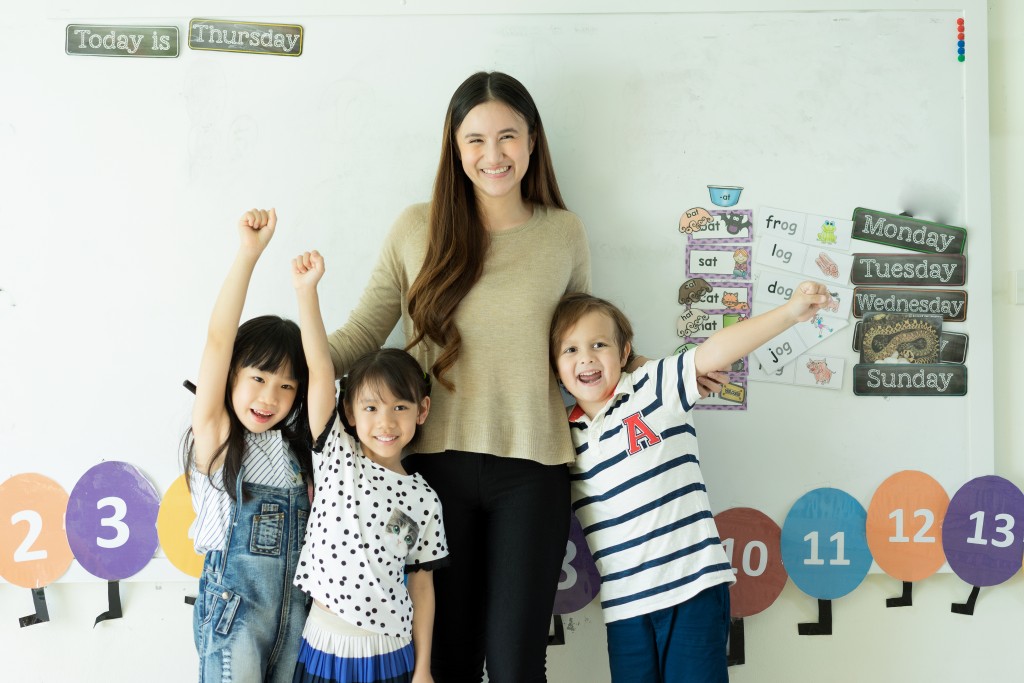 teacher with her kids