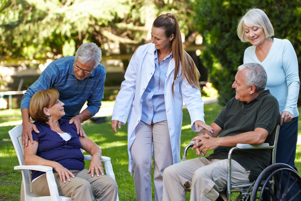 elderly with health worker companion