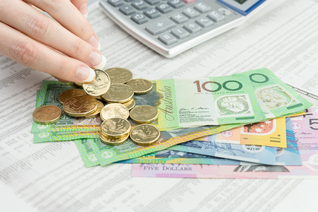 woman counting money