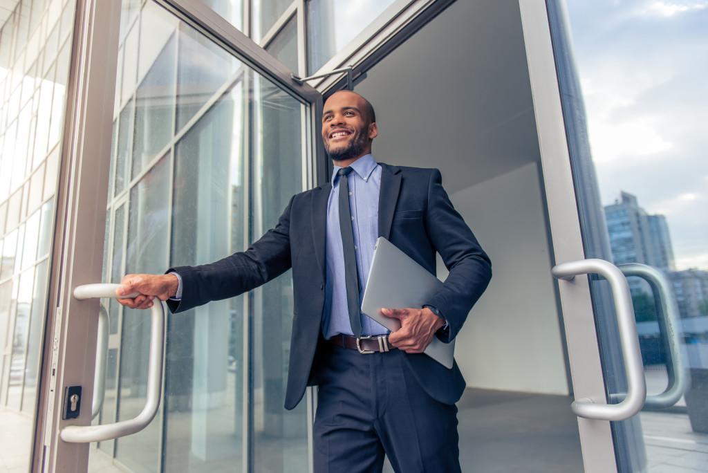 a man in corporate attire