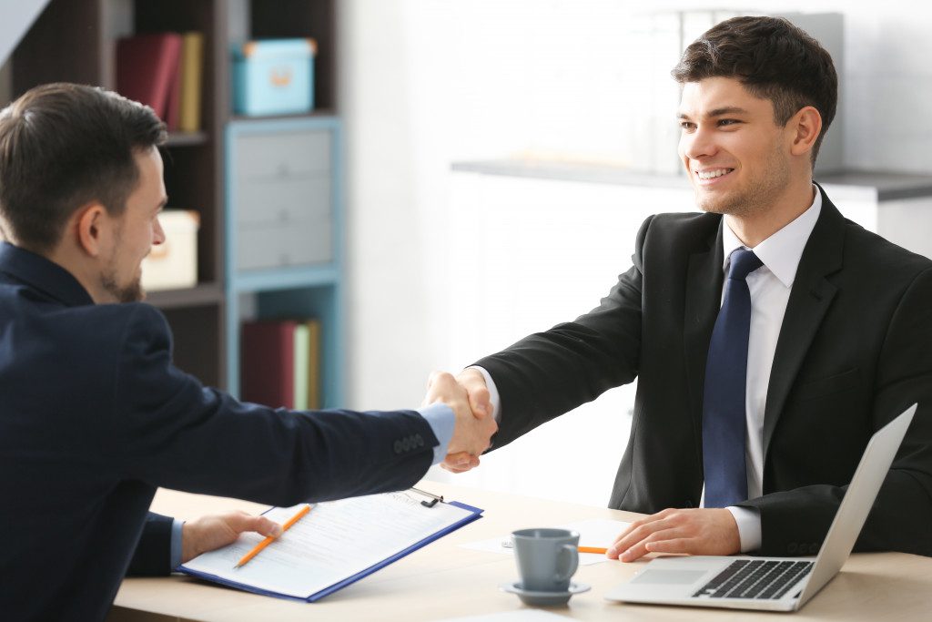 businessmen shaking hands