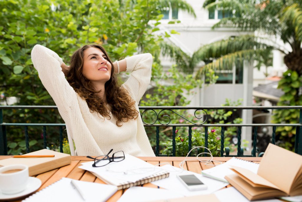 business woman relaxing